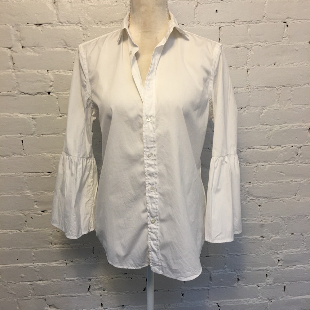 Polo Ralph Lauren bell sleeve top white cotton size 8